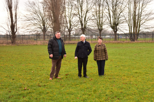 Pictured is Cllr Duncan McGregor (centre) showing Cllr Rita Turner and Cllr Stephen Smith the site of where the new Heritage and Wellbeing Centre is going to be located 