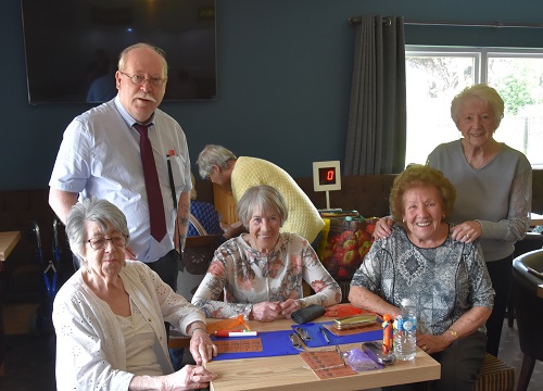 Council Leader, Steve Fritchley with members of the Helping Hands Group in Clowne