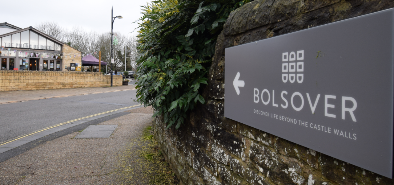 Bolsover sign on a wall